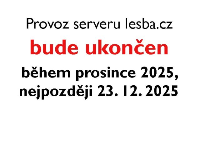 lesba.cz končí během prosince 2025, nejpozději 23. 12. 2025